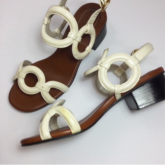 See by Chloe Patent Leather Circle Heeled Sandals - Picture 11 of 12